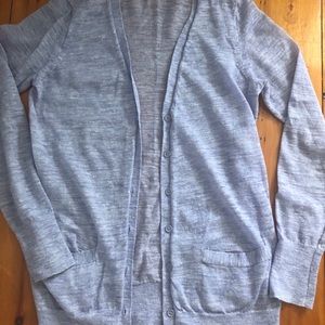 J Crew Periwinkle Linen Cardigan